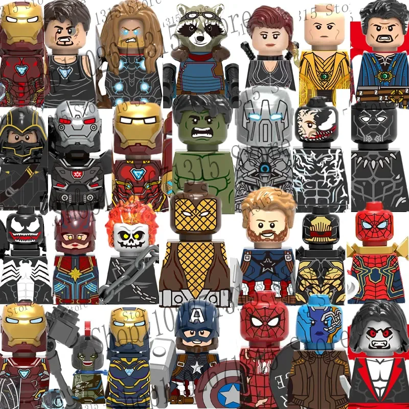 Lego Minifigure Holder - Blok Bangunan Superhero Marvel Avengers Iron